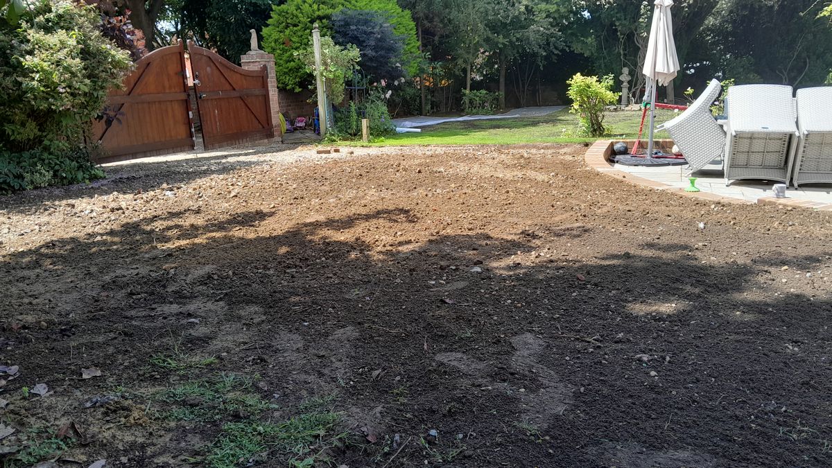 Manor house lawn restoration, Cropthorne Gloucestershire - before